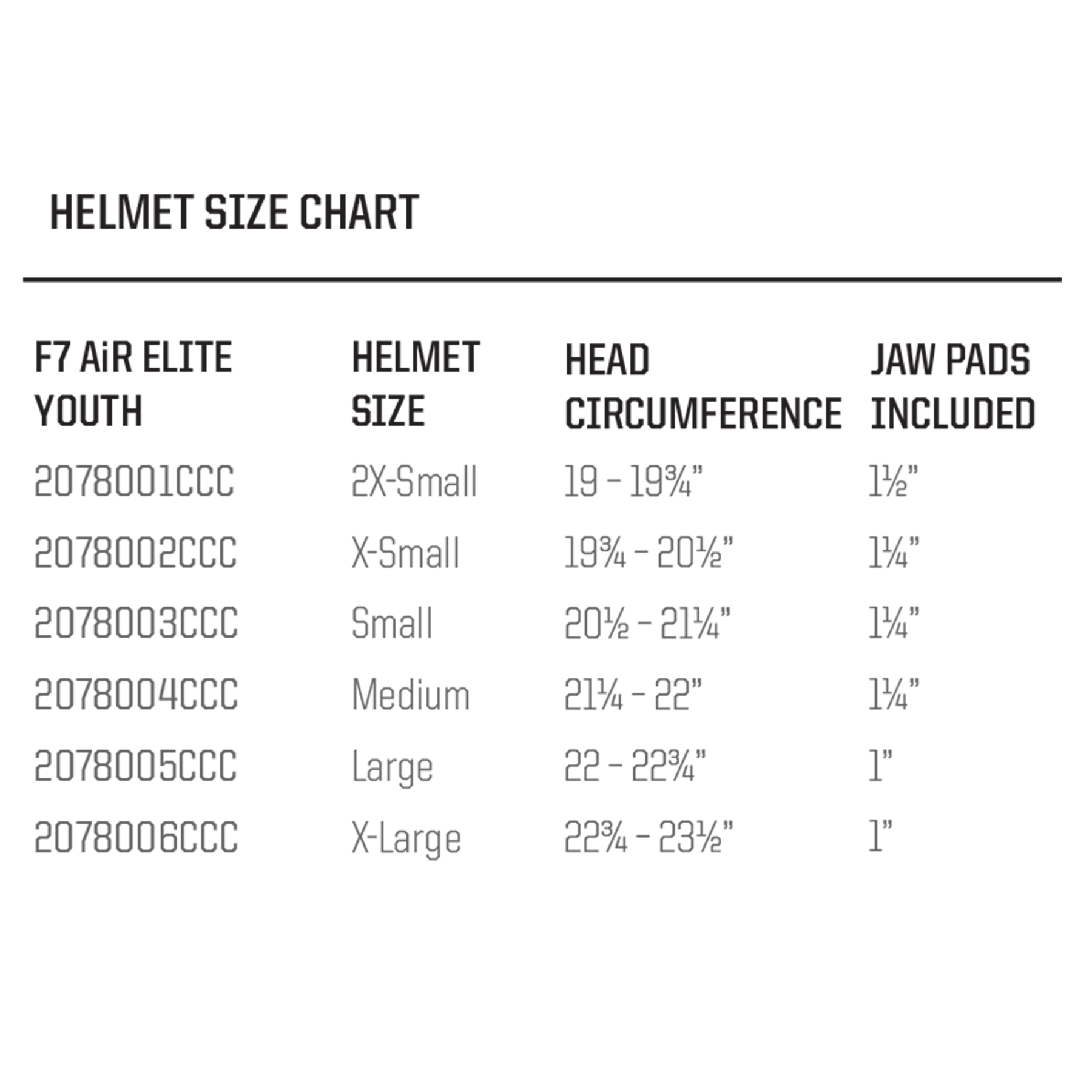 F7 AiR YOUTH ELITE HELMET